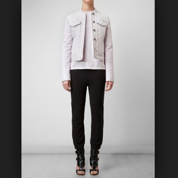 Alexander Wang Jackets & Blazers - NWT Alexander Wang blush Denim Leather Jacket Lg